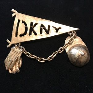 DKNY Donna Karan Designer Pin w/Baseball Charms